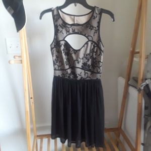 Black and tan semiformal dress